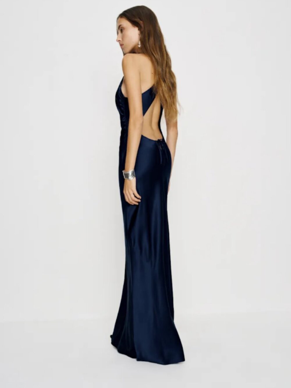 Reformation Anaiis Silk Dress Size 6 in Navy